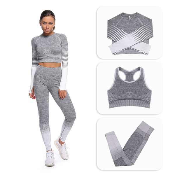 3pcs seamless women yoga set sportswear fitness clothes long sleeve crop high waist sports suits in gym indoor sports, White;red
3pcs seamless women yoga set sportswear fitness clothes long sleeve crop high waist sports suits in gym indoor sports, White;red