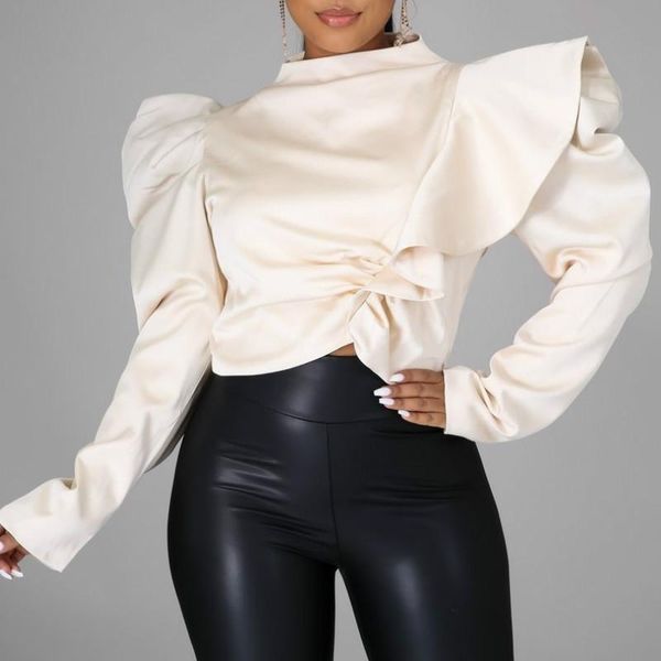women's blouses & shirts women cropped long sleeve solid color pleated zipper plus size female 2021 puff goth fashion blusa feminina, White
women's blouses & shirts women cropped long sleeve solid color pleated zipper plus size female 2021 puff goth fashion blusa feminina, White