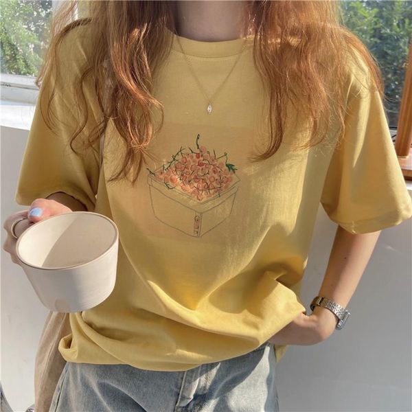 women's t-shirt alien kitty summer short-sleeved floral printing pullovers basewear chic 2021 loose casual tee gentle t-shirts, White
women's t-shirt alien kitty summer short-sleeved floral printing pullovers basewear chic 2021 loose casual tee gentle t-shirts, White