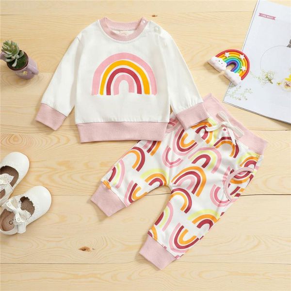 clothing sets wenazao infant baby rainbow print clothes set long sleeve t-shirt drawstring waist trousers kid girls autumn casual, White
clothing sets wenazao infant baby rainbow print clothes set long sleeve t-shirt drawstring waist trousers kid girls autumn casual, White