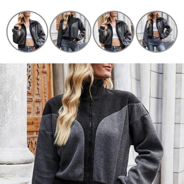 women's jackets loose simple turn-down collar autumn coat lady stand for daily wear, Black;brown
women's jackets loose simple turn-down collar autumn coat lady stand for daily wear, Black;brown