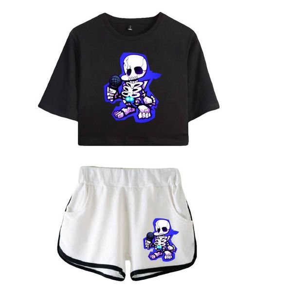 women's shorts friday night funkin summer women/girl sets short +shorts elastic waist hip hop suits cool streetwear two piece, White;black
women's shorts friday night funkin summer women/girl sets short +shorts elastic waist hip hop suits cool streetwear two piece, White;black