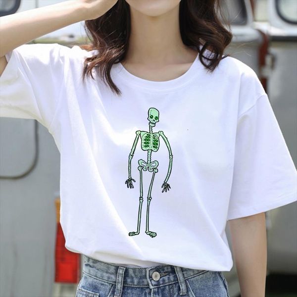 men cute skulls printed short sleeve fashion summer ladies graphic female tee, White;black
men cute skulls printed short sleeve fashion summer ladies graphic female tee, White;black