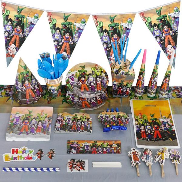 disposable dinnerware dragon bal baby birthday party decoration tableware paper plate cup flag girl boy shower supplies children
disposable dinnerware dragon bal baby birthday party decoration tableware paper plate cup flag girl boy shower supplies children