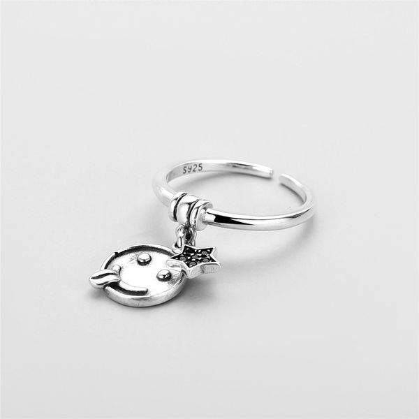 s925 sier star ring women's fashion simple personality smile cold net red ring, Silver
s925 sier star ring women's fashion simple personality smile cold net red ring, Silver