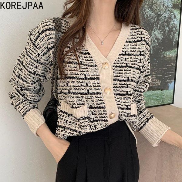 women's knits & tees korejpaa vintage french style cardigans women chic v-neck long sleeve double pockets single breasted short sweater, White
women's knits & tees korejpaa vintage french style cardigans women chic v-neck long sleeve double pockets single breasted short sweater, White