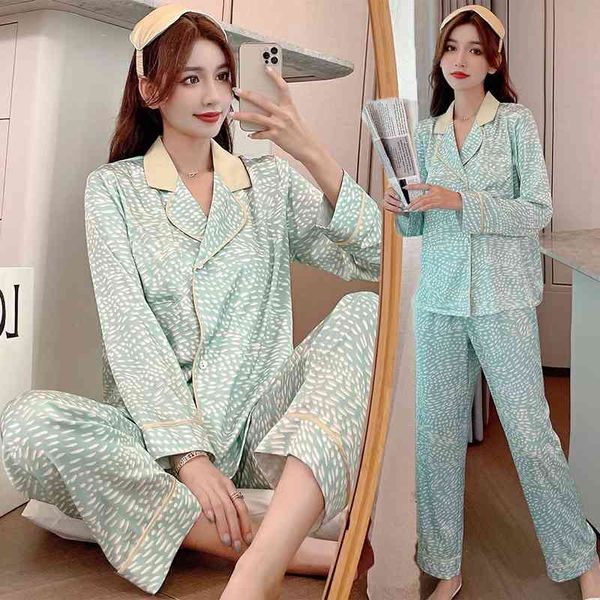 ice silk pajamas women's autumn net red sweet ins style lapel long sleeve trousers casual home suit, White;black
ice silk pajamas women's autumn net red sweet ins style lapel long sleeve trousers casual home suit, White;black