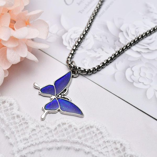 chains xiaobacc color changing butterfly pendant necklace for women korean fashion titanium steel choker chain jewelry drop, Silver
chains xiaobacc color changing butterfly pendant necklace for women korean fashion titanium steel choker chain jewelry drop, Silver