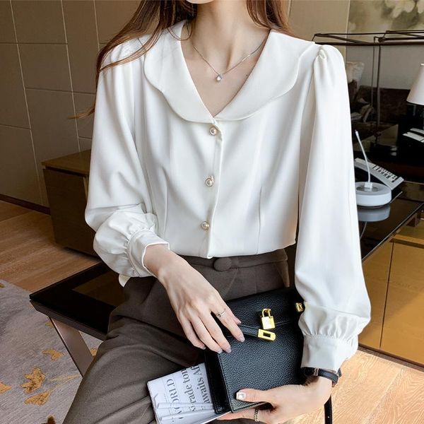 women's blouses & shirts spring dress 2021 baby collar white shirt long sleeve french bubble solid color blouse
women's blouses & shirts spring dress 2021 baby collar white shirt long sleeve french bubble solid color blouse