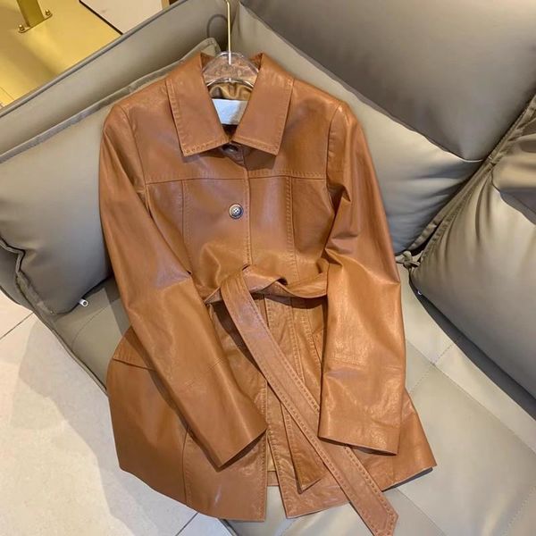 women's leather & faux european style women coats fashion 100% sheepskin genuine long real windcoat female double breasted coat h724, Black
women's leather & faux european style women coats fashion 100% sheepskin genuine long real windcoat female double breasted coat h724, Black