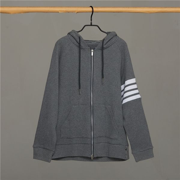 fall 2020 new tb sweater waffle hooded zipper jacket men's four bar loose hoodie women's, Black
fall 2020 new tb sweater waffle hooded zipper jacket men's four bar loose hoodie women's, Black