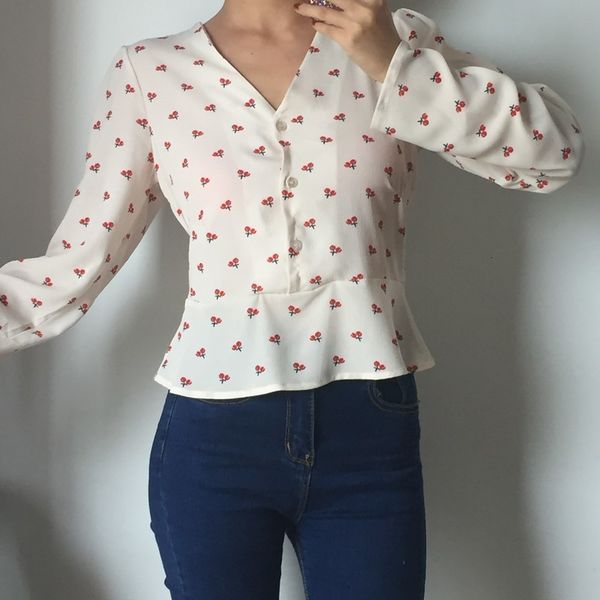 2021 new camisa doce de manga comprida com decote em v orl9, Black
2021 new camisa doce de manga comprida com decote em v orl9, Black