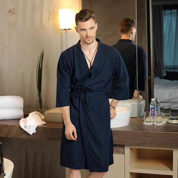 men's sleepwear summer kimono robe gown couple spring autumn full sleeve waffle bathrobe v-neck night dress lounge with pocket, Black;brown
men's sleepwear summer kimono robe gown couple spring autumn full sleeve waffle bathrobe v-neck night dress lounge with pocket, Black;brown