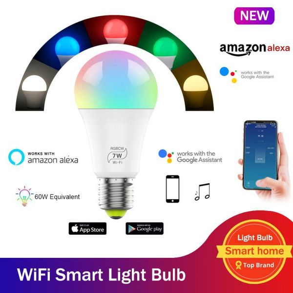 smart home control 1-5pcs voice 7w rgb light bulb dimmable e27 wifi led magic lamp ac 220v work with alexa google 
smart home control 1-5pcs voice 7w rgb light bulb dimmable e27 wifi led magic lamp ac 220v work with alexa google