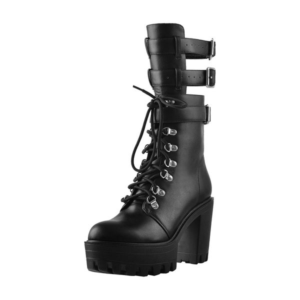 lace up chunky high heels booties for women hollow matte black patent leather platform ankle boots buckles big size
lace up chunky high heels booties for women hollow matte black patent leather platform ankle boots buckles big size