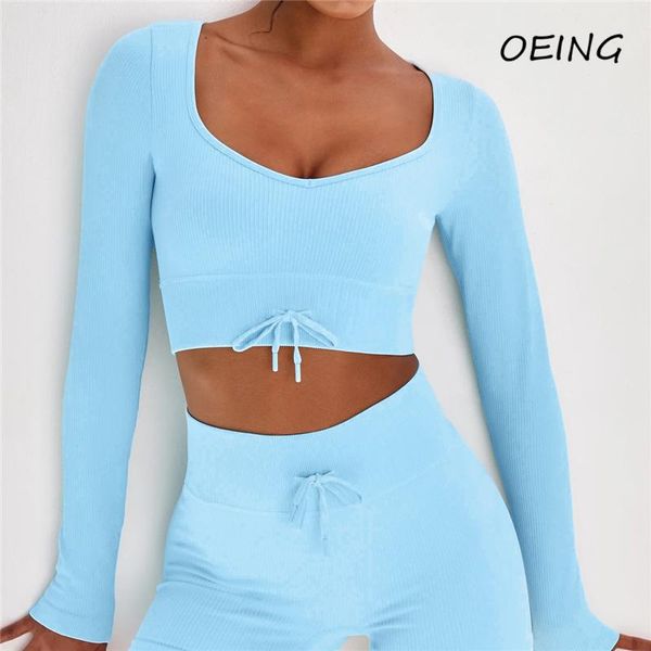 yoga outfit seamless knitting long sleeve shirt women gym tights workout crop 2021
yoga outfit seamless knitting long sleeve shirt women gym tights workout crop 2021