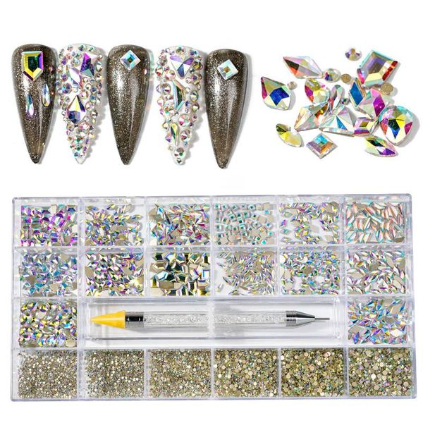 nail art decorations 21grid/box(1 double-end pen )nail crystal rhinestone mixed shape decoration golden-back glass charm for polish #34, Silver;gold
nail art decorations 21grid/box(1 double-end pen )nail crystal rhinestone mixed shape decoration golden-back glass charm for polish #34, Silver;gold