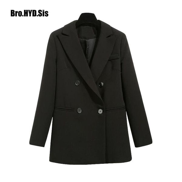 women's suits & blazers classic korean black long sleeve lady jacket double breasted office work coat 2021 spring female coats, White;black
women's suits & blazers classic korean black long sleeve lady jacket double breasted office work coat 2021 spring female coats, White;black