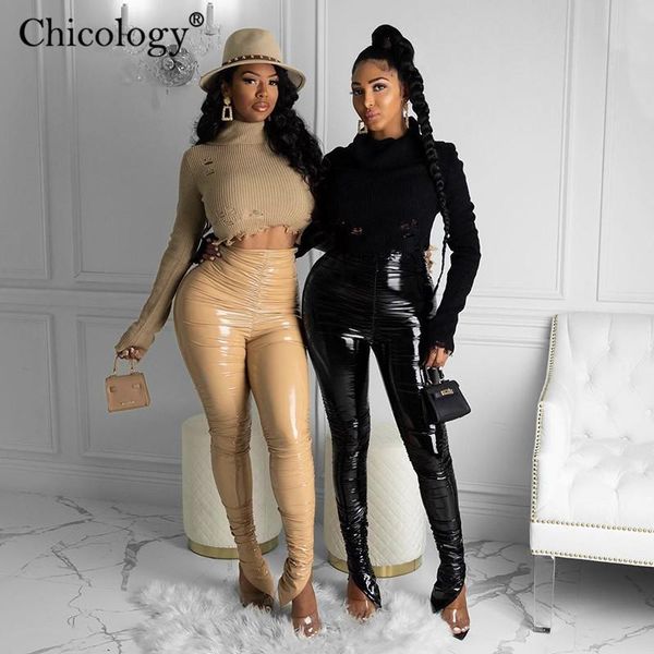 chicology pu leather stacked high waist pants leggings 2021 y2k fashion trousers women winter fall clothes streetwear clothes, Black;white
chicology pu leather stacked high waist pants leggings 2021 y2k fashion trousers women winter fall clothes streetwear clothes, Black;white