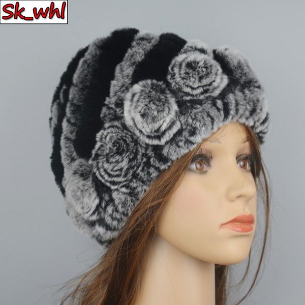 beanie/skull caps russia winter women flower striped natural real fur hats lady warm knit genuine rex outdoor beanies, Blue;gray
beanie/skull caps russia winter women flower striped natural real fur hats lady warm knit genuine rex outdoor beanies, Blue;gray