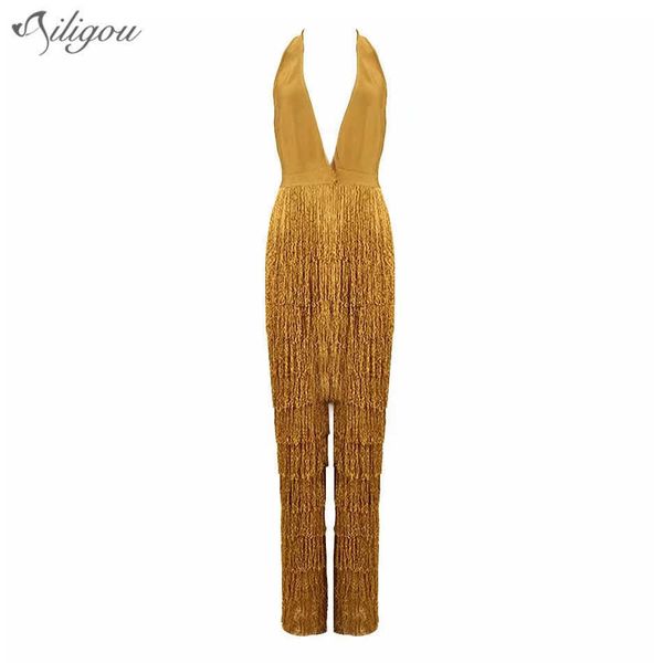 summer ladies bandage jumpsuit yellow tassel bodycon club v-neck party spandex 210527, Black;white
summer ladies bandage jumpsuit yellow tassel bodycon club v-neck party spandex 210527, Black;white