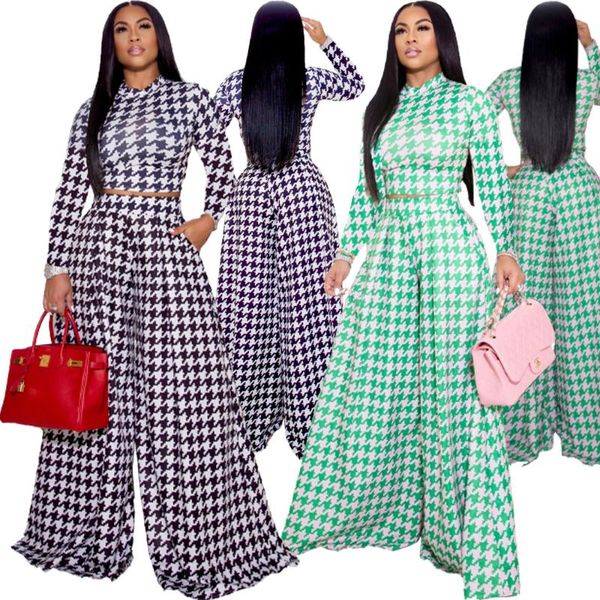 women's two piece pants printed t-shirt slim jacket elegant wide leg set long sleeve temperament check two-piece, White
women's two piece pants printed t-shirt slim jacket elegant wide leg set long sleeve temperament check two-piece, White