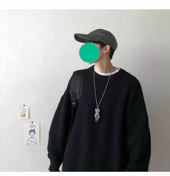 2021 new mens pure color all-match sweater casual wear pullover sweater, White;black
2021 new mens pure color all-match sweater casual wear pullover sweater, White;black