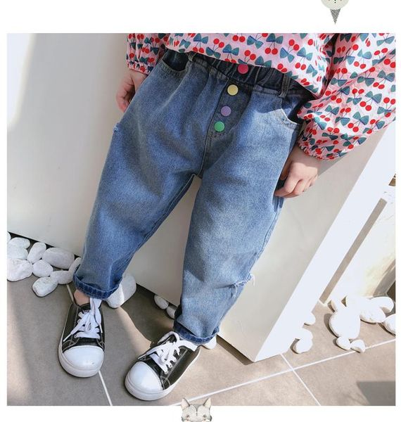 2021 kids clothes new autumn item girl and boy casual jeans pant with colorful buttons, Blue
2021 kids clothes new autumn item girl and boy casual jeans pant with colorful buttons, Blue