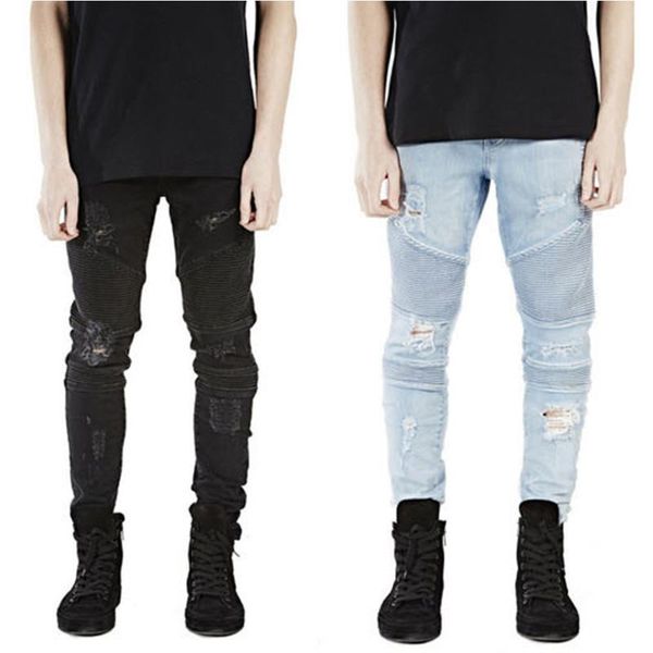 men hole ripped jeans black bikers pencil pants slim denim street jogging streetwear clothing male men's, Blue
men hole ripped jeans black bikers pencil pants slim denim street jogging streetwear clothing male men's, Blue