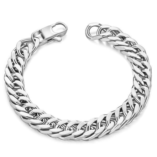 link, chain hip hop rap fashion stainless steel bracelet men's personality punk party jewelry gift, Black
link, chain hip hop rap fashion stainless steel bracelet men's personality punk party jewelry gift, Black