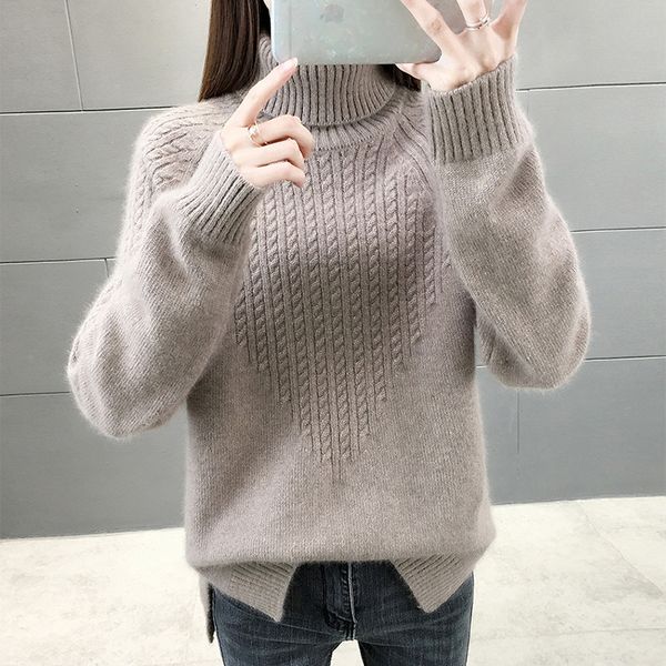 2021 new women's thick autumn winter sweaters turtleneck long sleeve jumper ladies casual solid knitted split pullovers for female lkt, White;black
2021 new women's thick autumn winter sweaters turtleneck long sleeve jumper ladies casual solid knitted split pullovers for female lkt, White;black