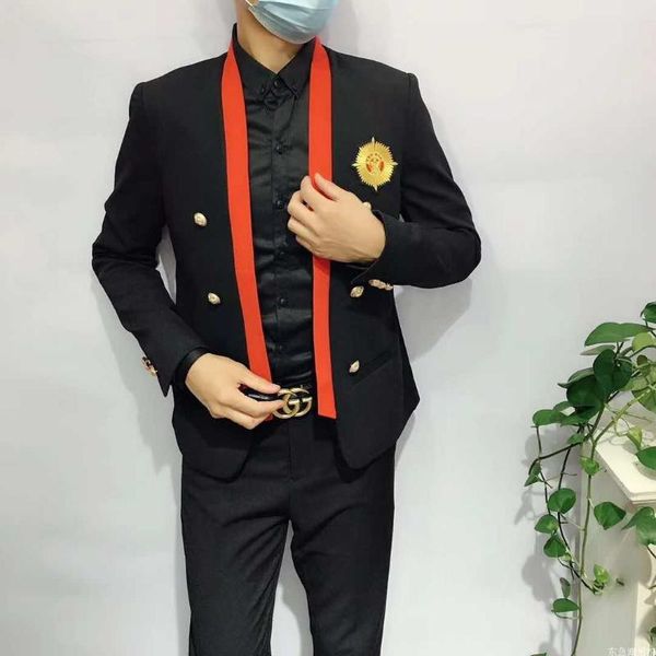 men's suits & blazers nightclub punk men patchwork blazer men's stand collar black red badge jacket singer stage costume performanc, White;black
men's suits & blazers nightclub punk men patchwork blazer men's stand collar black red badge jacket singer stage costume performanc, White;black
