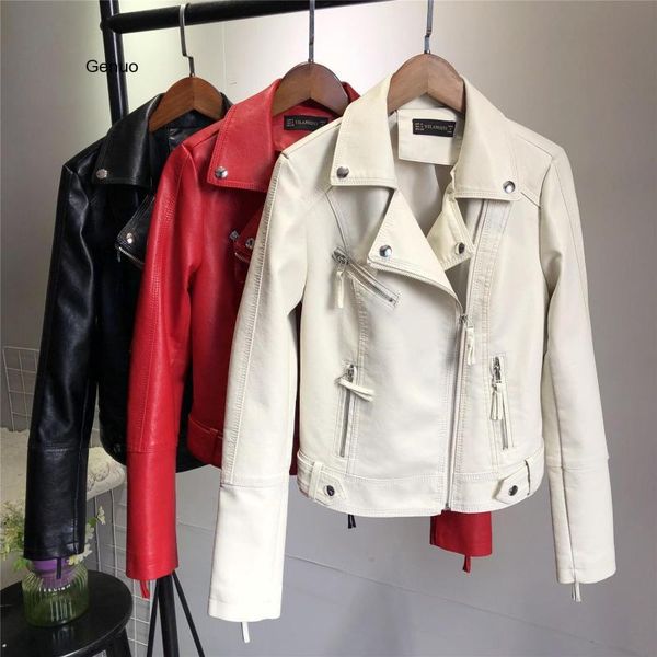 fashion slim women faux leather jacket casual biker motorcycle jackets female punk streetwear spring autumn coat, Black 
fashion slim women faux leather jacket casual biker motorcycle jackets female punk streetwear spring autumn coat, Black