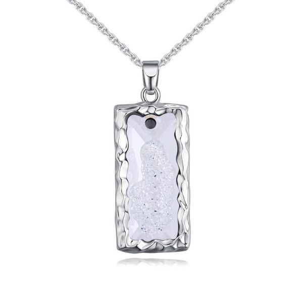 pendant necklaces charming rectangle necklace with crystals from good for valentine's day gift bijoux, Silver
pendant necklaces charming rectangle necklace with crystals from good for valentine's day gift bijoux, Silver