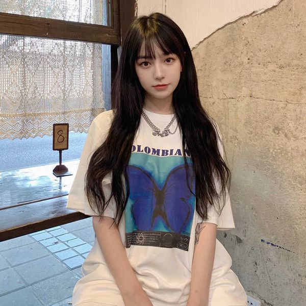 fashion brand retro ink butterfly short-sleeved hip-hop half-sleeved couple t-shirt 210706, White
fashion brand retro ink butterfly short-sleeved hip-hop half-sleeved couple t-shirt 210706, White