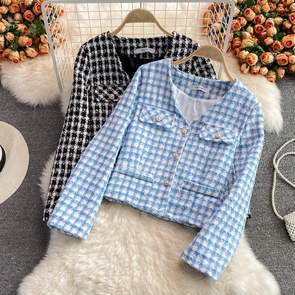 women's jackets elegant v-neck woven tweed short jacket womens 2021 autumn and winter retro casual lady outerwear & coats, Black;brown
women's jackets elegant v-neck woven tweed short jacket womens 2021 autumn and winter retro casual lady outerwear & coats, Black;brown