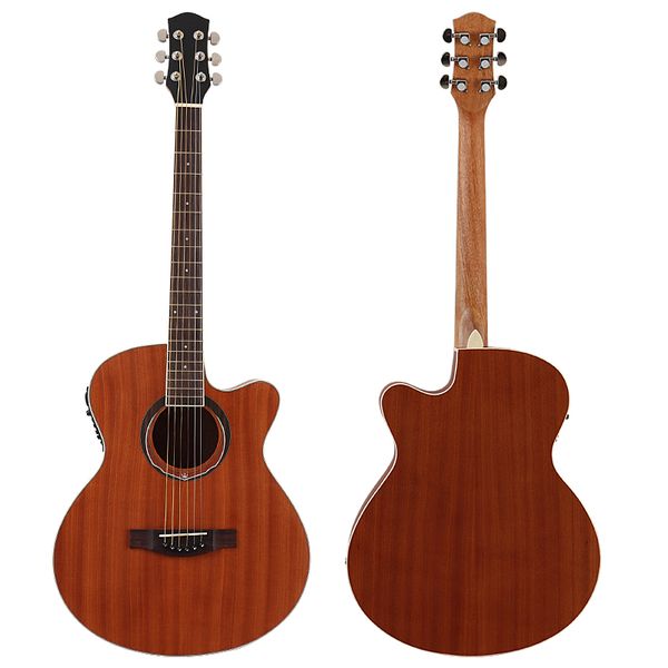 40 inch electric acoustic guitar full okoume wood 6 string high gloss cutaway design folk guitar with eq
40 inch electric acoustic guitar full okoume wood 6 string high gloss cutaway design folk guitar with eq