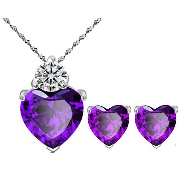 earrings & necklace heart crystal jewelry set for women love earring wedding parure bijoux femme, Silver
earrings & necklace heart crystal jewelry set for women love earring wedding parure bijoux femme, Silver