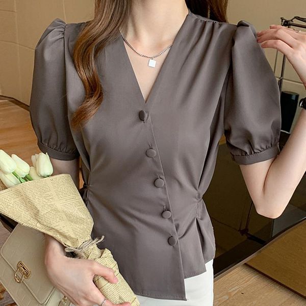women's blouses & shirts blouse women blusas mujer de moda 2021 femme short sleeve v-neck office lady chiffon shirt e928, White
women's blouses & shirts blouse women blusas mujer de moda 2021 femme short sleeve v-neck office lady chiffon shirt e928, White