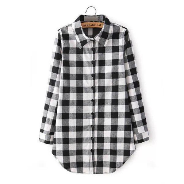 women's blouses & shirts brand 2021 fashion women lady long sleeve plaid oversized loose turn-down collar blouse, White
women's blouses & shirts brand 2021 fashion women lady long sleeve plaid oversized loose turn-down collar blouse, White