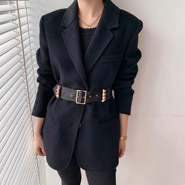 women's wool & blends fit black loose brief pu leather belt woolen coat parkas long sleeve women fashion tide autumn winter 2021 1dd196
women's wool & blends fit black loose brief pu leather belt woolen coat parkas long sleeve women fashion tide autumn winter 2021 1dd196