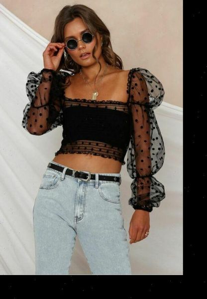 fashion women sheer mesh shirt 2021 autumn casual long sleeve blouse see through crop shirt vest female blouses, White
fashion women sheer mesh shirt 2021 autumn casual long sleeve blouse see through crop shirt vest female blouses, White