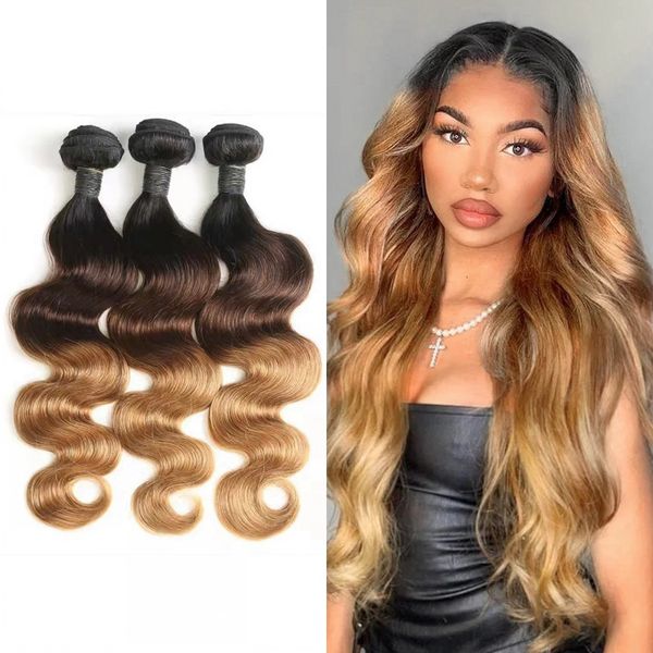 ombre color hair bundles 3/4pcs brazilian body wave human hair weaving 1b/4/27 3 tone non remy extensions, Black
ombre color hair bundles 3/4pcs brazilian body wave human hair weaving 1b/4/27 3 tone non remy extensions, Black