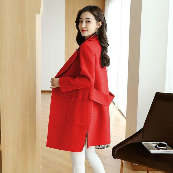 women's wool & blends plus cotton/no cotton added woolen coat korean-style mid-length loose mori slim padded overcoat, Black
women's wool & blends plus cotton/no cotton added woolen coat korean-style mid-length loose mori slim padded overcoat, Black