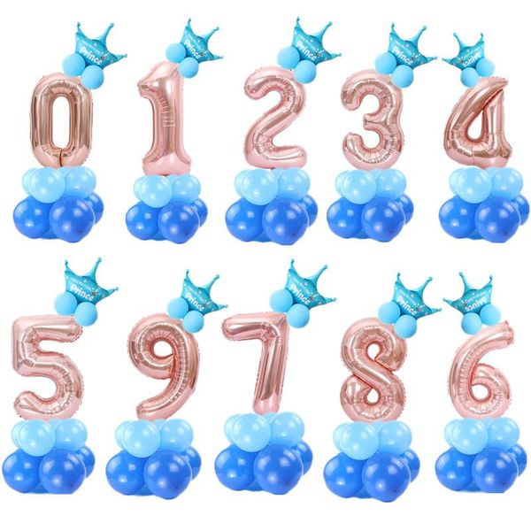 party decoration happy birthday number balloon princess wedding foil ballons inflatable for girls boys 0 1 2 3 4 5 6 7 8 9