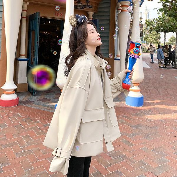 women's leather & faux 2021 motorcycle spring coat and autumn sense of minority short style fried street handsome jacket, Black
women's leather & faux 2021 motorcycle spring coat and autumn sense of minority short style fried street handsome jacket, Black