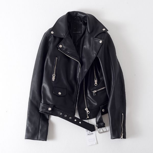 2021 new streetwear black jacket women slim turn down collar with belt faux leather coat ladies biker moto style outwear 9hsg
2021 new streetwear black jacket women slim turn down collar with belt faux leather coat ladies biker moto style outwear 9hsg