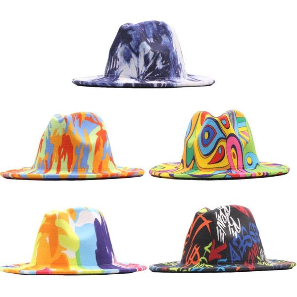 wide brim hats fashion classic british retro hat graffiti print jazz warm dancer prop vintage wedding q5we, Blue;gray
wide brim hats fashion classic british retro hat graffiti print jazz warm dancer prop vintage wedding q5we, Blue;gray