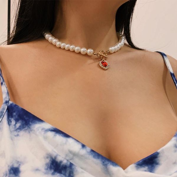 pendant necklaces vintage red crystal heart retro necklace for women 2021 gold color multi layer chain choker wedding jewelry gifts, Silver
pendant necklaces vintage red crystal heart retro necklace for women 2021 gold color multi layer chain choker wedding jewelry gifts, Silver