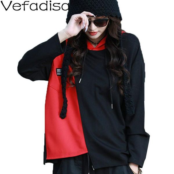 women's t-shirt vefadisa red yellow stitching color women 2021 spring hooded pullover patchwork casual qyf4900, White
women's t-shirt vefadisa red yellow stitching color women 2021 spring hooded pullover patchwork casual qyf4900, White